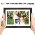 WiFi Digital Photo Frame 10 inch Touch Screen HD Display Wooden Picture Frame 4