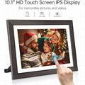 WiFi Digital Photo Frame 10 inch Touch Screen HD Display Wooden Picture Frame 5