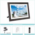 WiFi Digital Photo Frame 10 inch Touch Screen HD Display Wooden Picture Frame 7