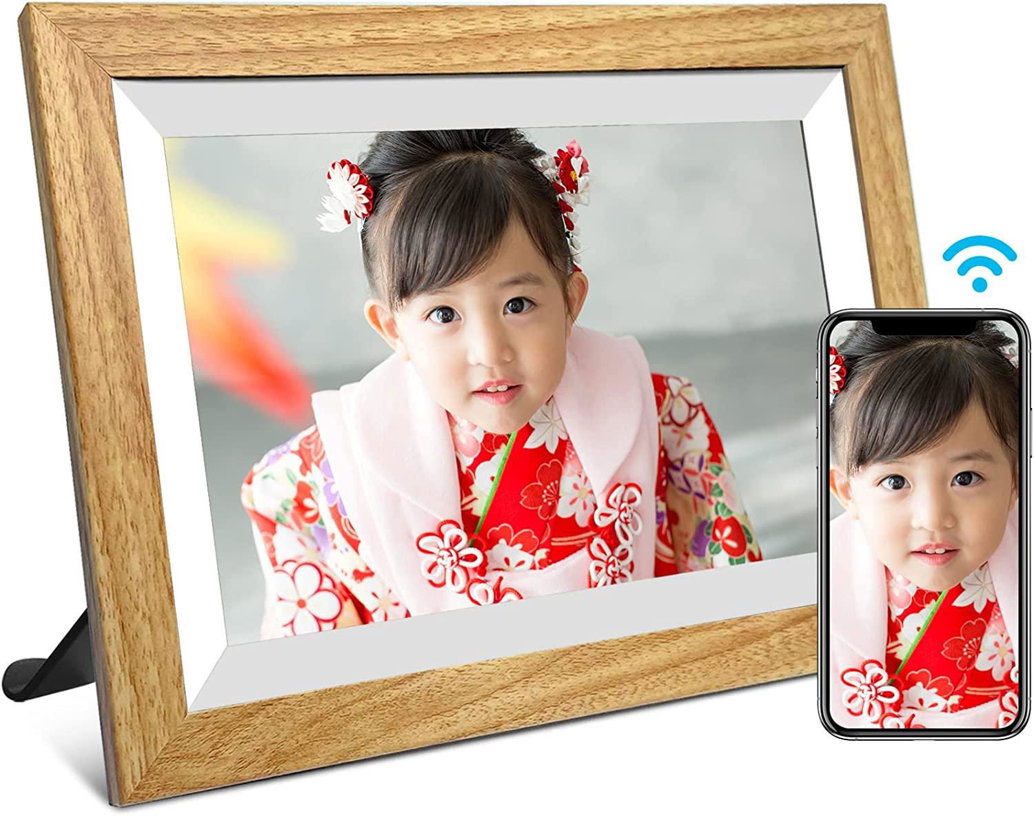  10 inch Touch Screen HD Display Wooden Picture Frame Wedding Gifts Share Photo 