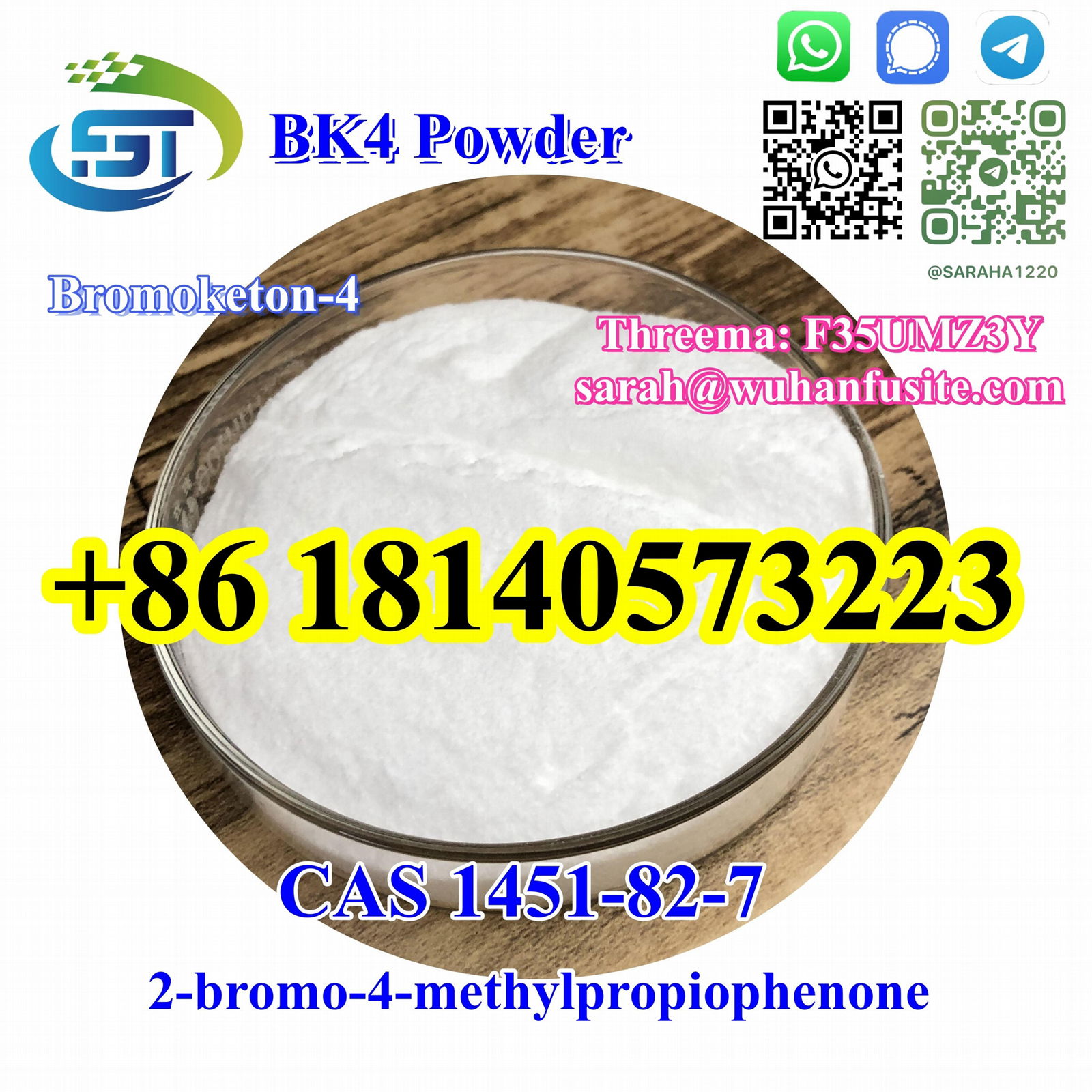 High Purity BK4 powder 2-bromo-4-methylpropiophenone CAS 1451-82-7 Bromoketon-4  2