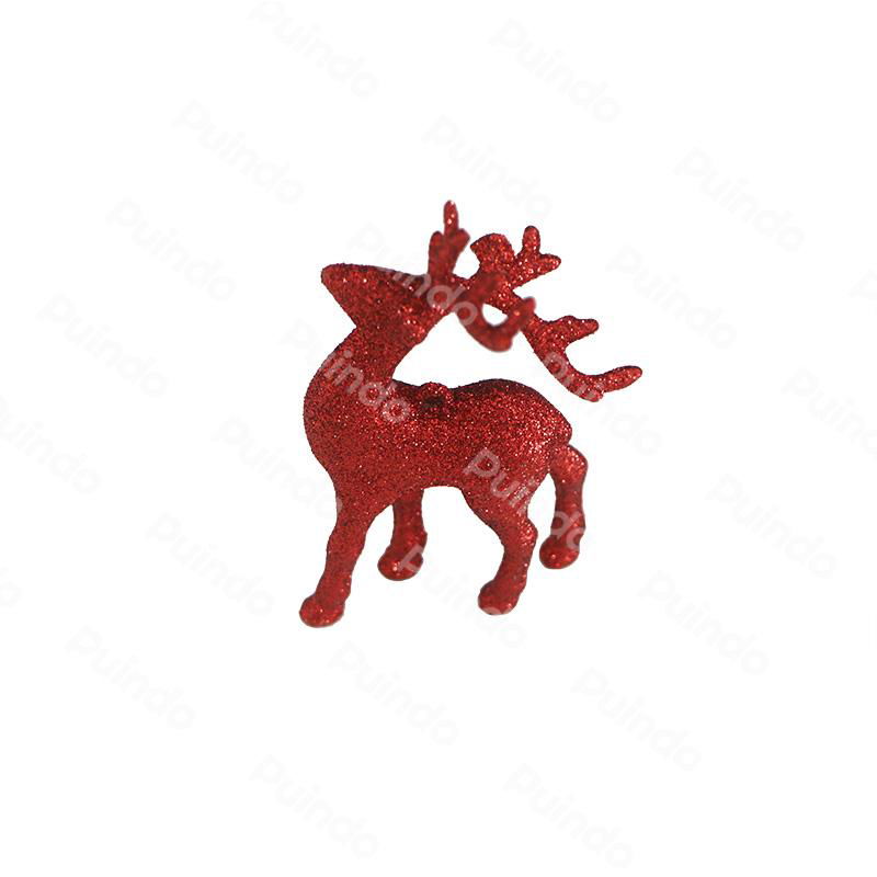 Puindo Red Christmas Decorations Reindeer Figurine with Glitter