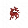 Puindo Red Christmas Decorations Reindeer Figurine with Glitter 1