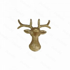 Puindo Golden Christmas Decorations Reindeer Figurine with Glitter