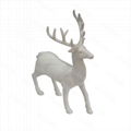 Puindo White Christmas Decorations Reindeer Figurine with Glitter 1