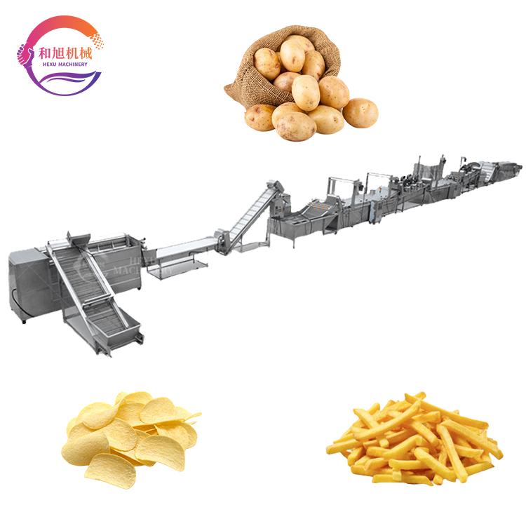 Fried Potato Flakes Chips Making Machine Potato Strips Cutting Machine Line 1
