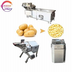 vegetable-fruit cutter dicer line of washing and drying potato machines