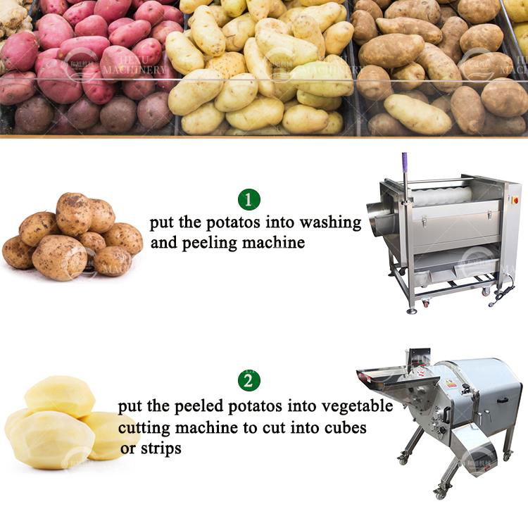 vegetable-fruit cutter dicer line of washing and drying potato machines 2