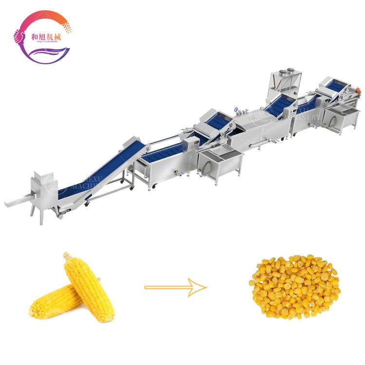 Corn Threshing Washing Blanching Dewatering Drying Processing Line 1