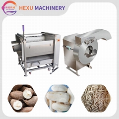 Cassava Peeler Washer Tapioca Strip Cutting Machine Cassava Fries Maker 