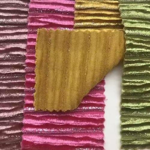 weft knitted bright silk velvet fabric 4
