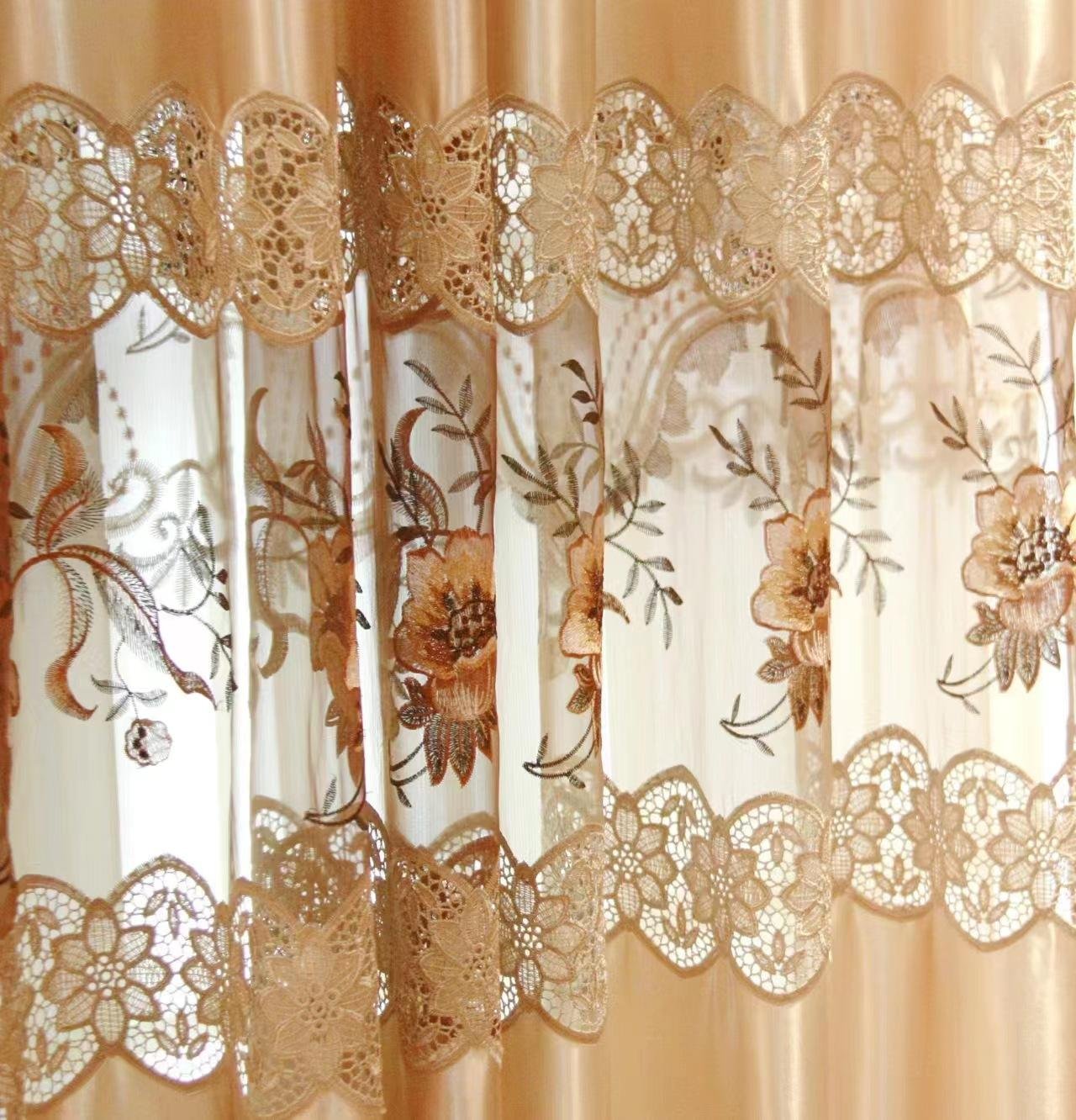 Mesh embroidered curtain fabric 4