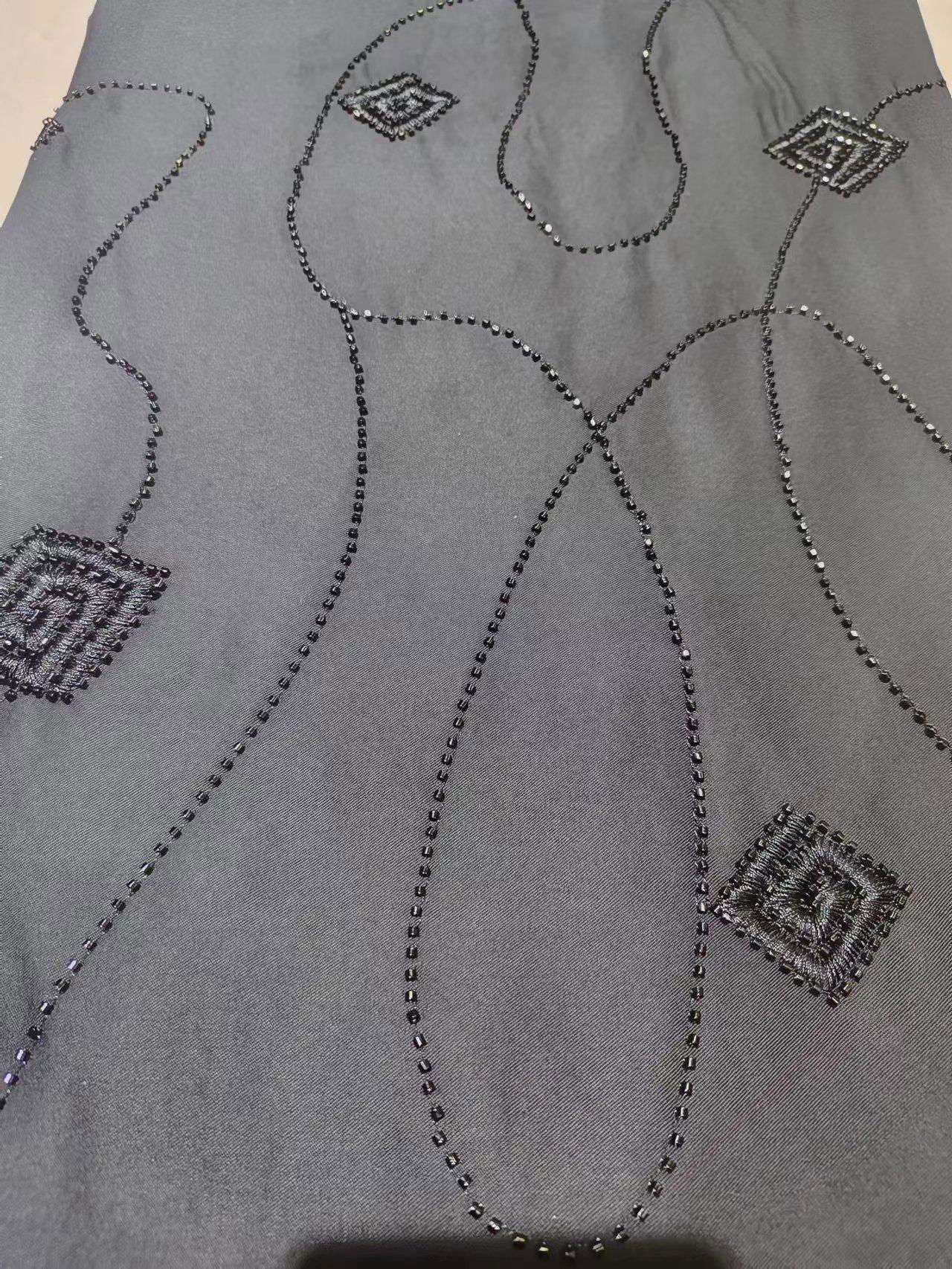 Elastic twill embroidered bead tube 3