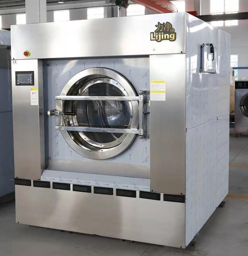 广州力净 全自动工业洗脱机 100kg蒸汽加热洗衣机 洗衣房设备 2