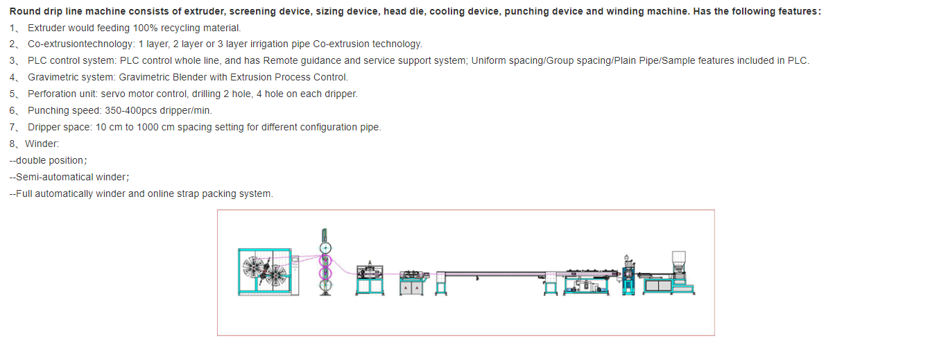 Round/Cylindrical Irrigation Pipe Extrusion Line 3