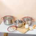 6PCS Straight cooker set with glass cover 2