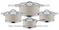 8 pcs Colored stainless steel straight cooker set with cover