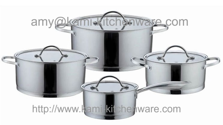 8 pcs Colored stainless steel straight cooker set with cover 3