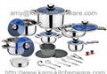 21PCS European style wide edge stainless steel cooking pots cookware set 1