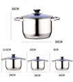 21PCS European style wide edge stainless steel cooking pots cookware set 3