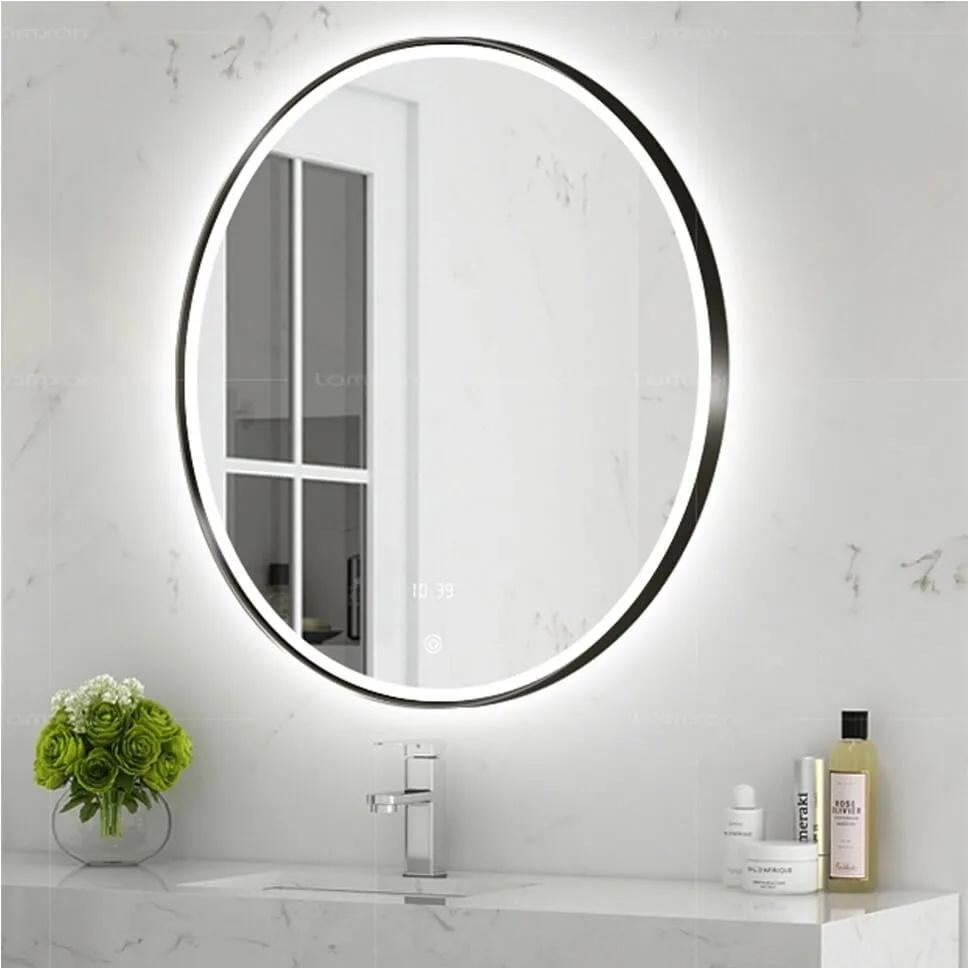 LAM014 Round Black Led Bathroom Mirror (China Manufacturer) LED