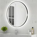 LAM014 Round Black Led Bathroom Mirror 1