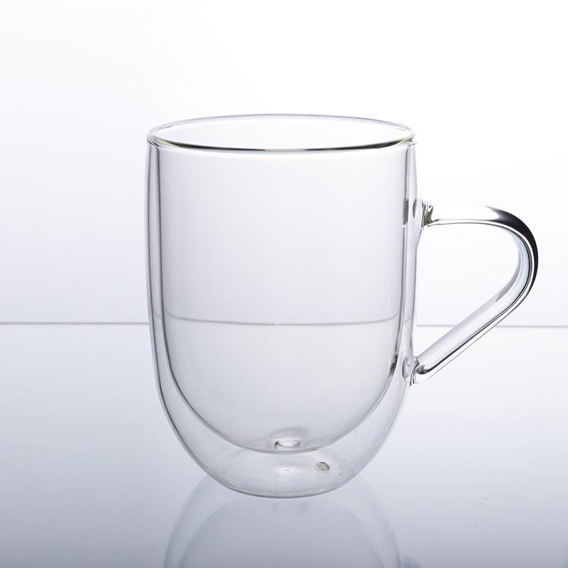 Customized Borosilicate Double Wall Glass Cups Glass Mug for Coffee Tea Hot Cold 2