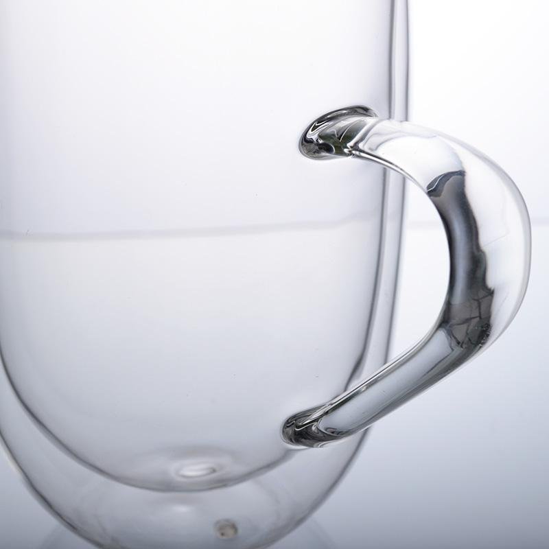 Customized Borosilicate Double Wall Glass Cups Glass Mug for Coffee Tea Hot Cold 3