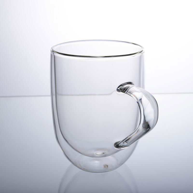 Customized Borosilicate Double Wall Glass Cups Glass Mug for Coffee Tea Hot Cold 4