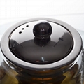 Customized Borosilicate Glass Teapot with 304 Stainless Steel Infuser Strainer 2