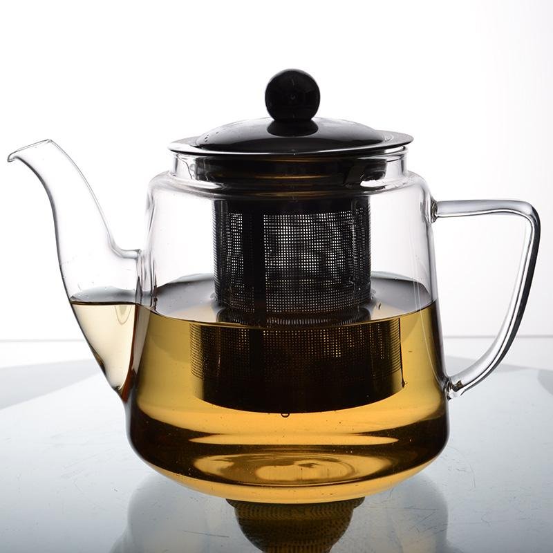 Customized Borosilicate Glass Teapot with 304 Stainless Steel Infuser Strainer 3