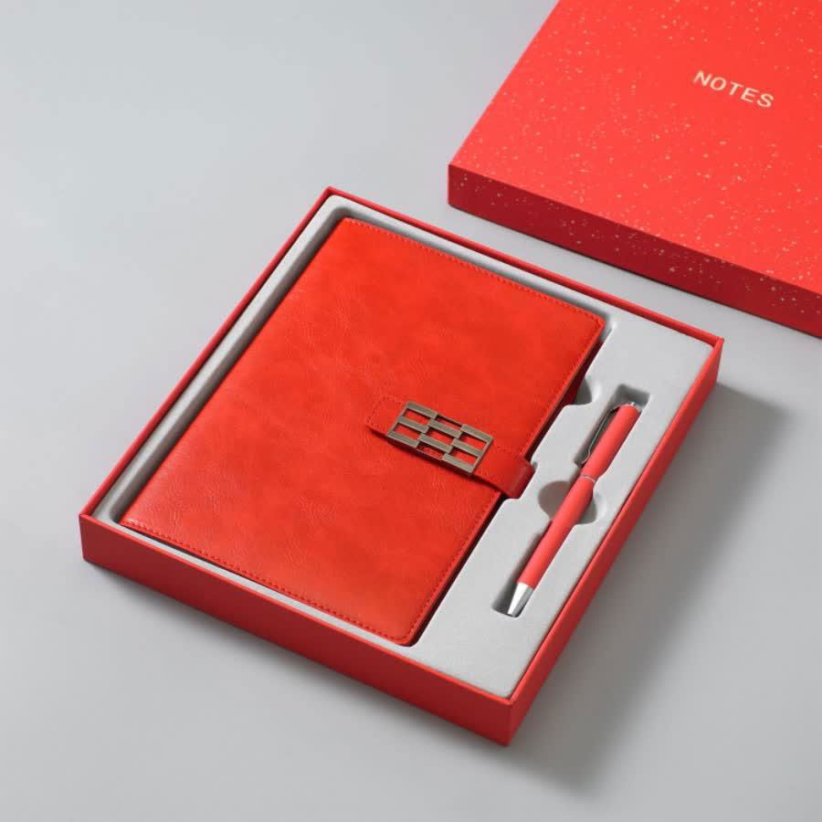 中國紅系列平裝貼芯筆記本套裝 2