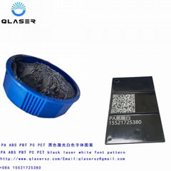 Black PP plastic laser marked white