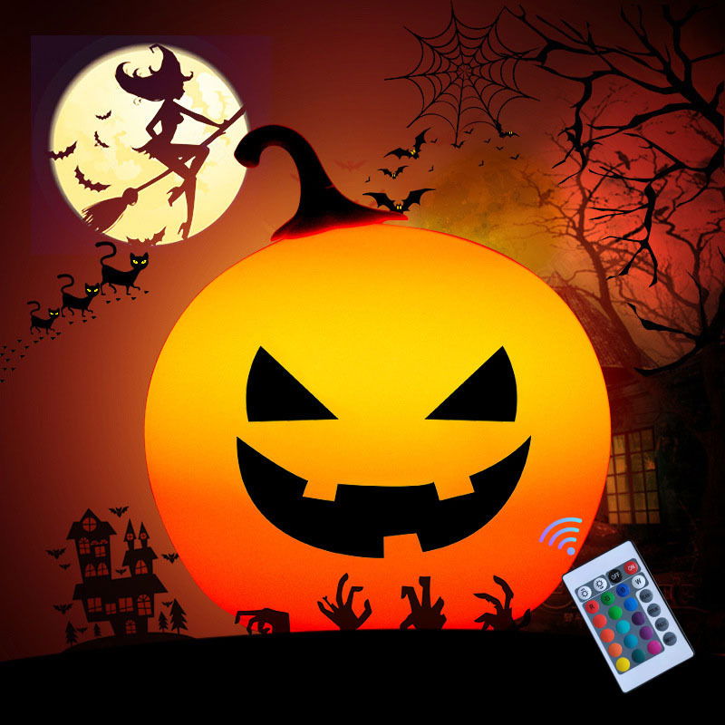 Halloween jack-o '-lantern silicone pat night light festive atmosphere lights co