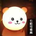 創意熊貓硅膠小夜燈 智能遙控語音拍拍燈USB口充電氛圍燈加工定製 2