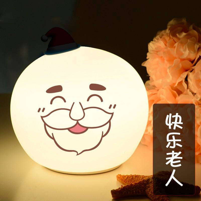 Christmas Gift Night Light Old Man Snowman Decoration Table Lamp Rechargeable Pa 2