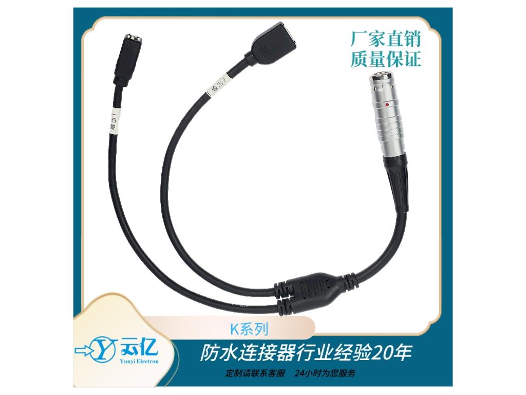 金屬圓形推拉自鎖連接器 醫療設備防水電子直插K系航空插頭插座