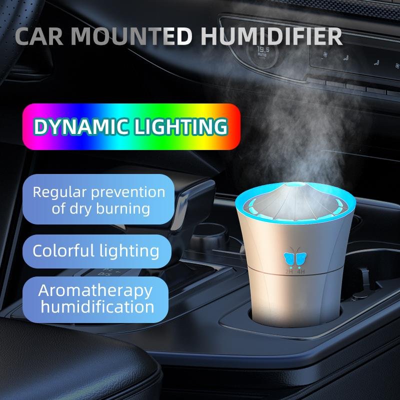 New Arrivel Zhenqi LED Light 280ml Jellyfish spray 2 mode Car Humidifier 3