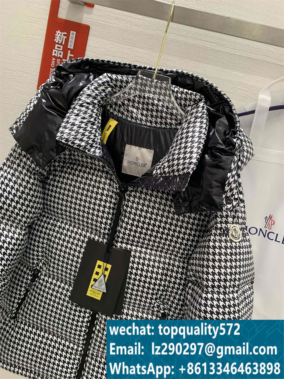 Autumn and winter men's houndstooth down jacket Size: 12345