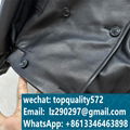 Top quality pebbled double breasted goatskin jacket 2