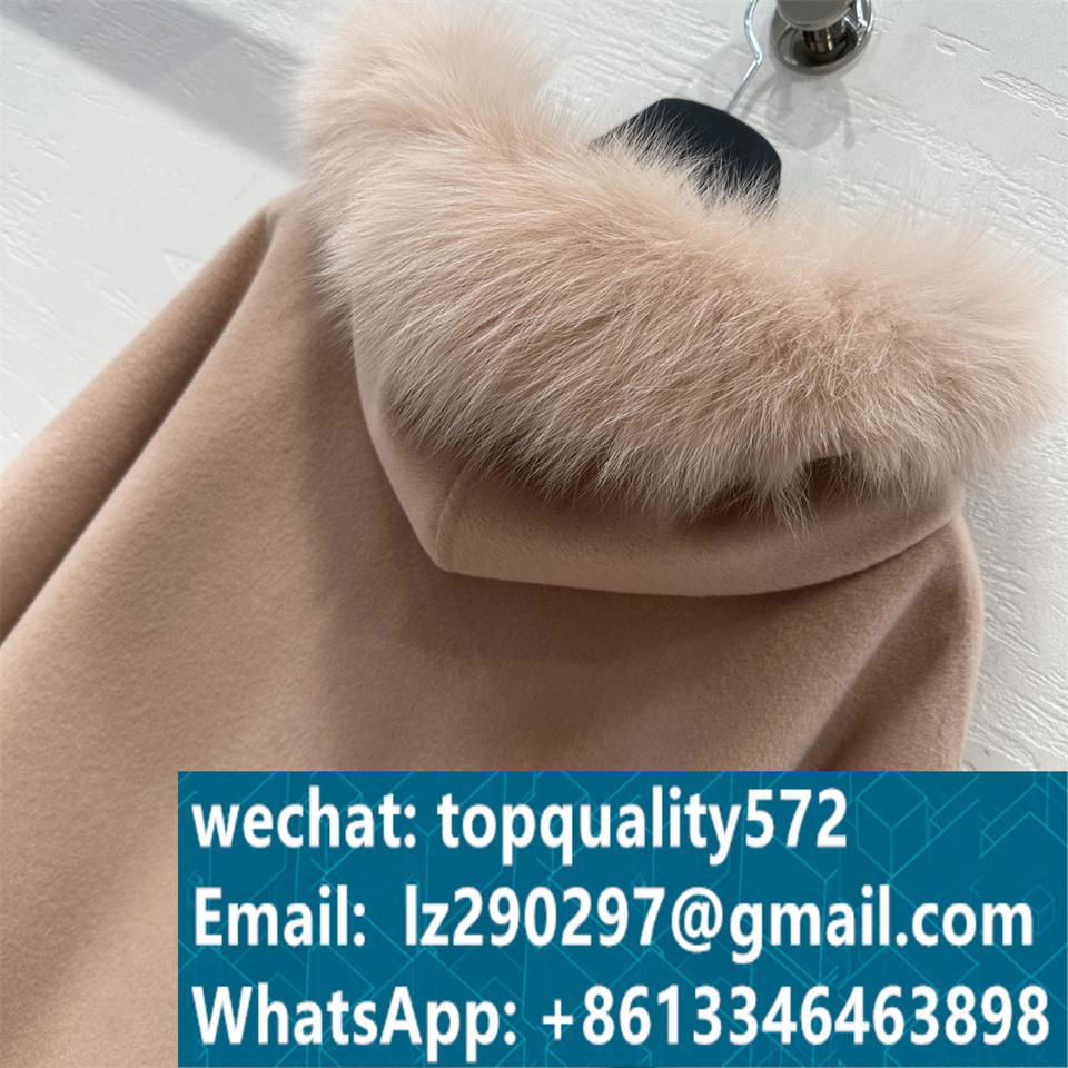 New autumn and winter color block hooded cape coat 3