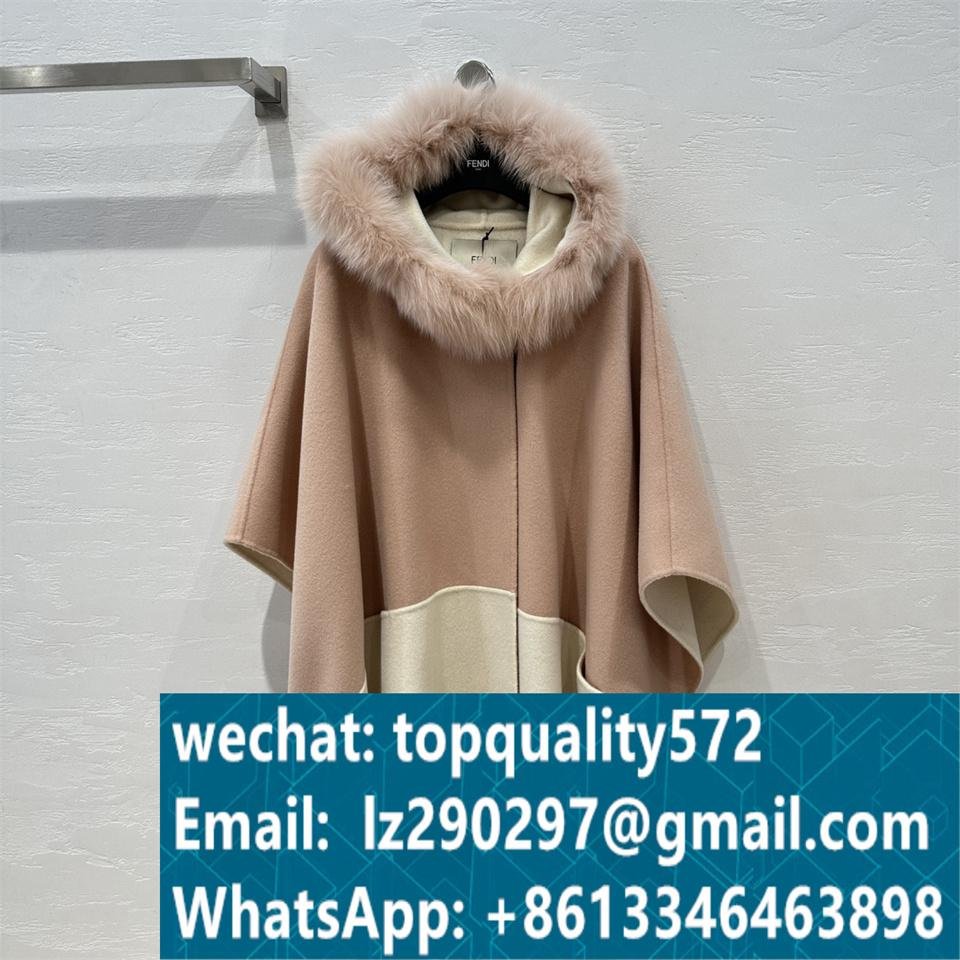 New autumn and winter color block hooded cape coat 5