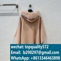 New autumn and winter color block hooded cape coat