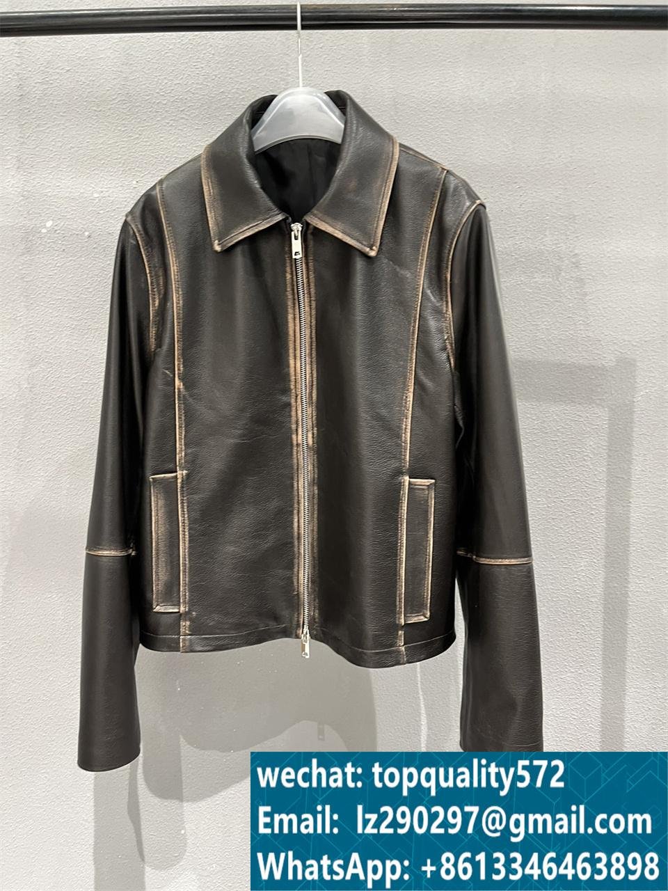 Stained leather jacket