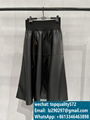 High-waisted sheepskin umbrella skirt with long hem