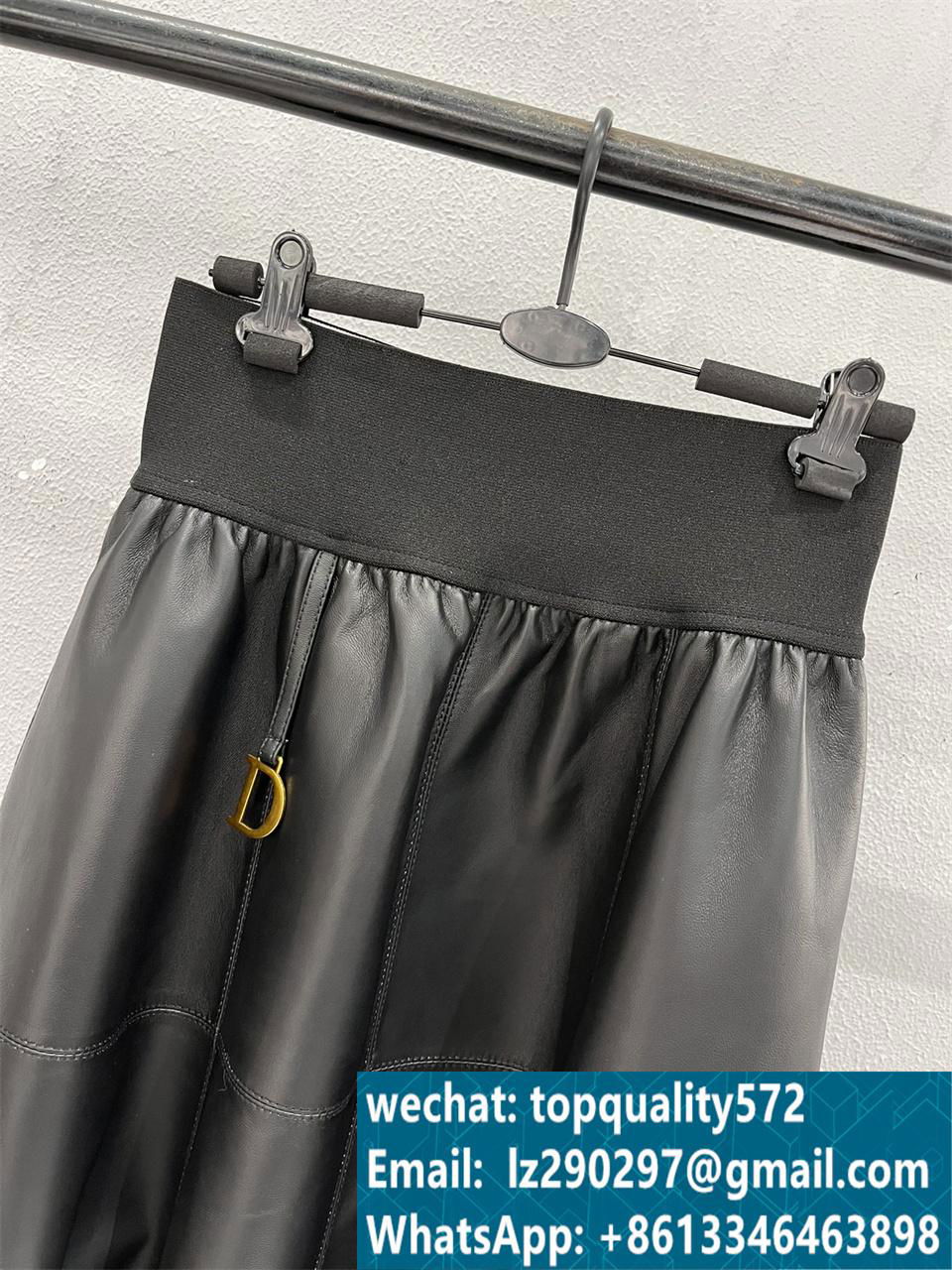 High-waisted sheepskin umbrella skirt with long hem 5