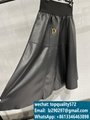 High-waisted sheepskin umbrella skirt with long hem