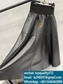 High-waisted sheepskin umbrella skirt with long hem