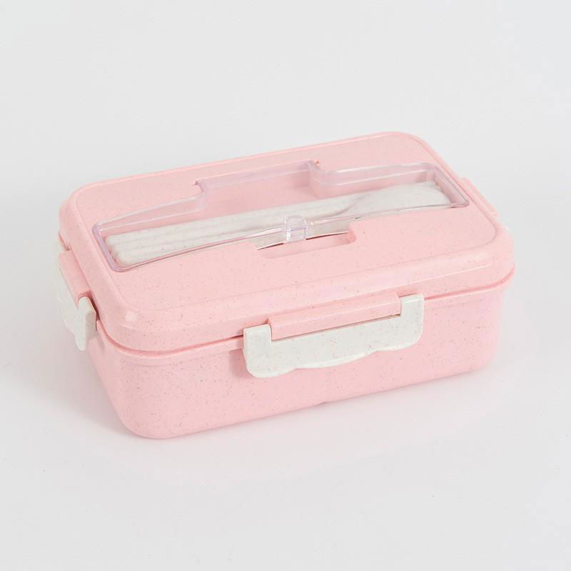 Student lunch box can microwave cutlery division insulation bento box plastic