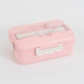 Student lunch box can microwave cutlery division insulation bento box plastic 1